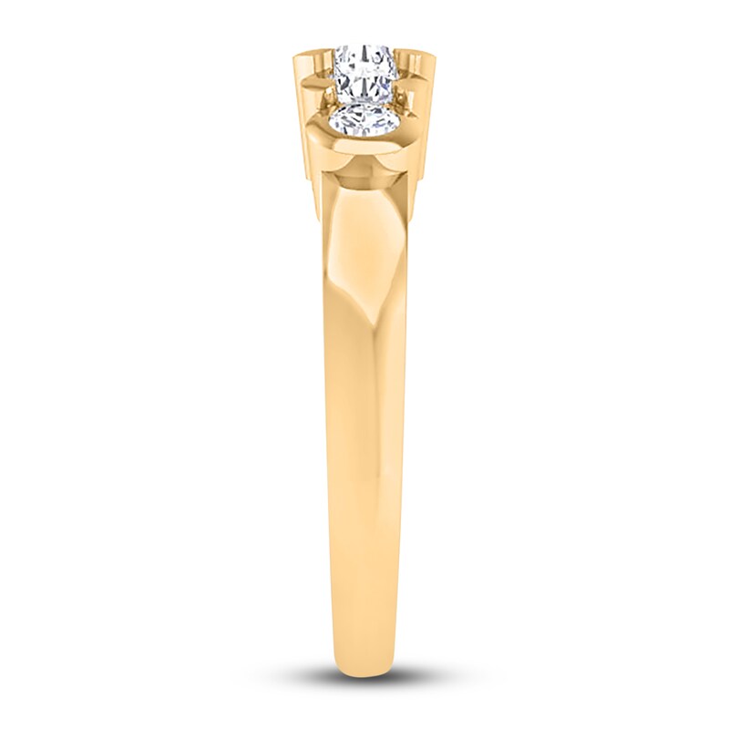 Main Image 2 of Diamond Bezel Ring 1/2 ct tw Round 14K Yellow Gold