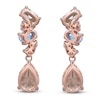 Thumbnail Image 2 of Natural Morganite, Natural Aquamarine & Diamond Drop Earrings 1/6 ct tw 14K Rose Gold