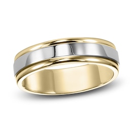 High-Polish Wedding Band 14K Two-Tone Gold 6.0mm