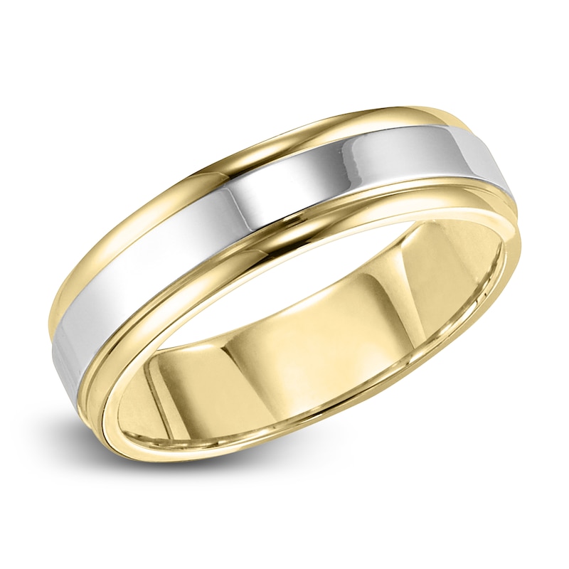 Main Image 2 of High-Polish Wedding Band 14K Two-Tone Gold 6.0mm