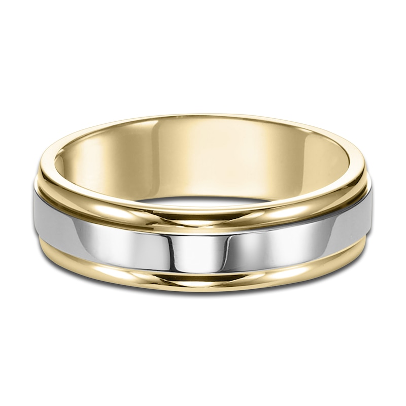 Main Image 3 of High-Polish Wedding Band 14K Two-Tone Gold 6.0mm