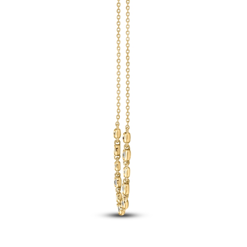 Main Image 3 of Brilliant Moments Bezel-Set Diamond Smile Necklace 1/3 ct tw 14K Yellow Gold 18"