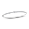 Thumbnail Image 1 of Emerald-Cut & Round Diamond Bangle Bracelet 1-1/2 ct tw 14K White Gold 7"