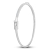 Thumbnail Image 2 of Emerald-Cut & Round Diamond Bangle Bracelet 1-1/2 ct tw 14K White Gold 7"