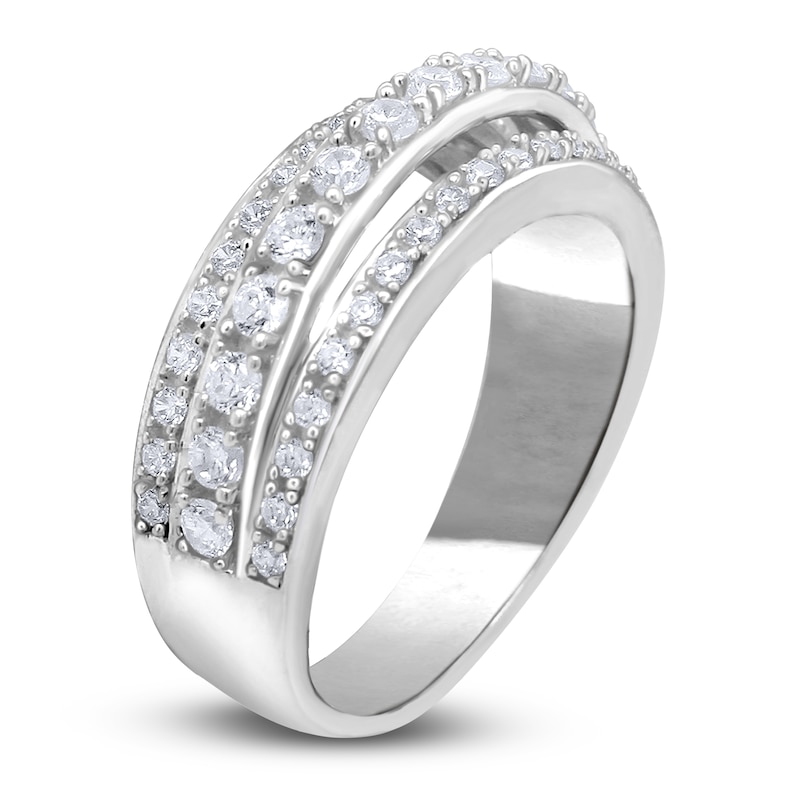 Main Image 2 of Diamond Triple Row Anniversary Band 3/4 ct tw Round 14K White Gold