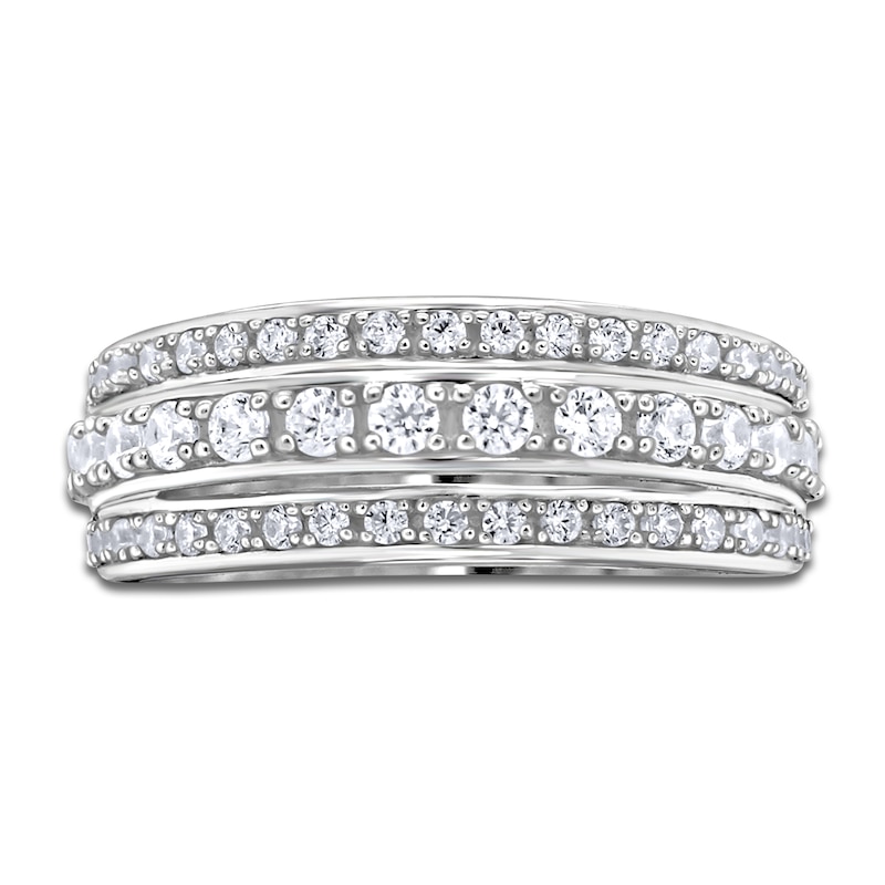 Main Image 3 of Diamond Triple Row Anniversary Band 3/4 ct tw Round 14K White Gold