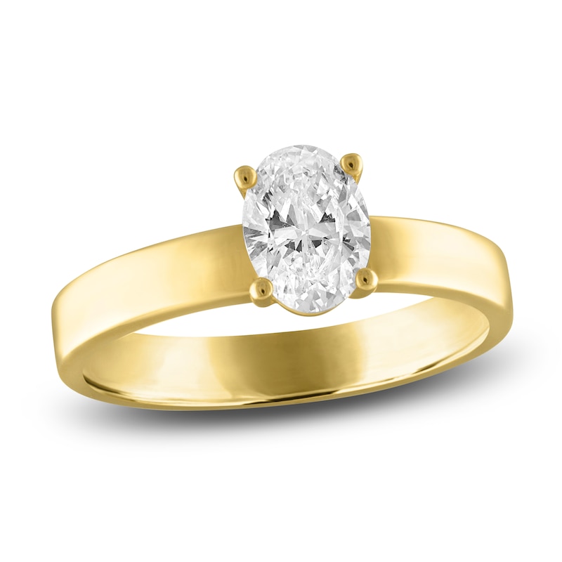 Oval-Cut Diamond Solitaire Ring 3/4 ct tw 14K Yellow Gold 7.5mm