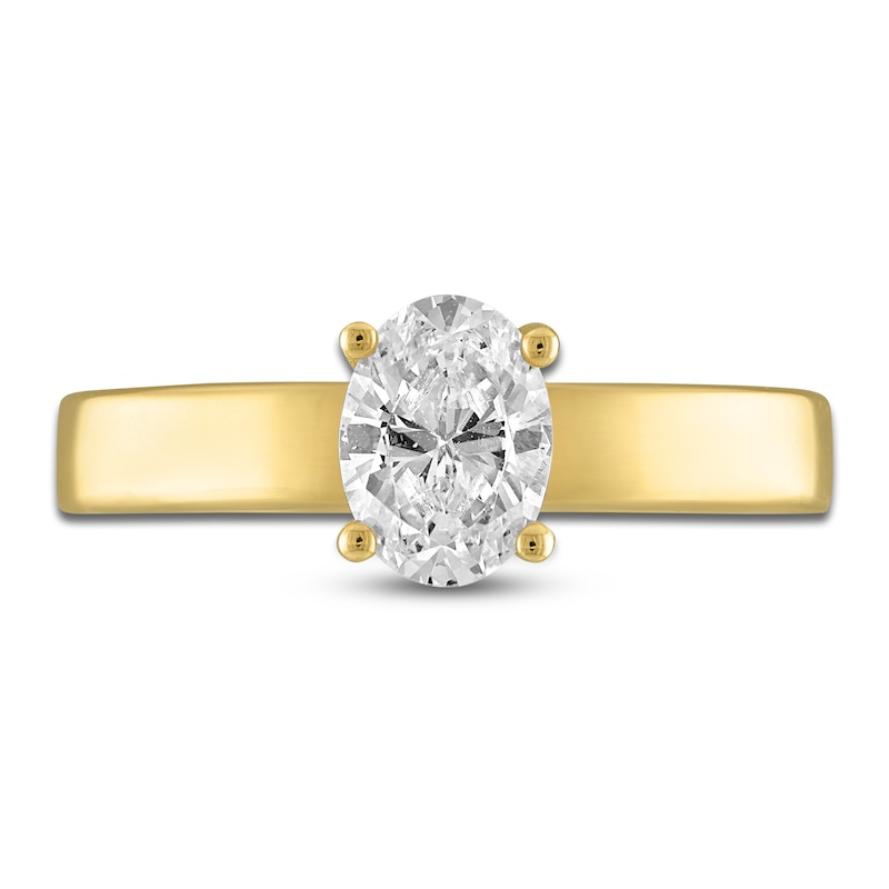 Main Image 3 of Oval-Cut Diamond Solitaire Ring 3/4 ct tw 14K Yellow Gold 7.5mm