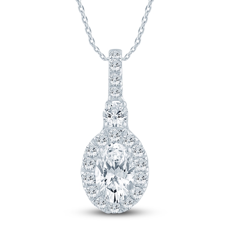 Main Image 1 of Pnina Tornai Oval & Round Diamond Pendant Necklace 3/4 ct tw 14K White Gold