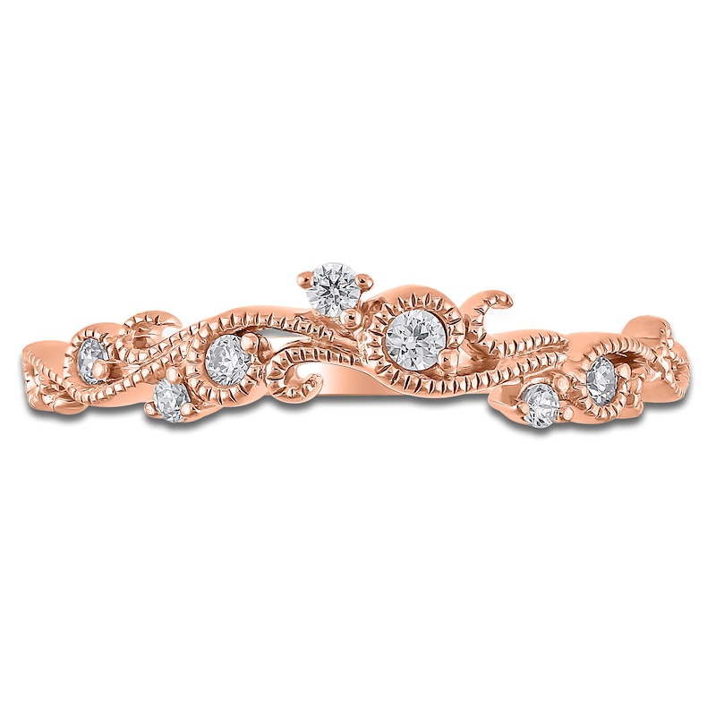 Main Image 3 of Diamond Milgrain Swirl Anniversary Ring 1/10 ct tw 14K Rose Gold