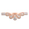 Thumbnail Image 3 of Diamond Milgrain Leaf Anniversary Ring 1/4 ct tw 14K Rose Gold