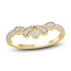 Thumbnail Image 1 of Diamond Milgrain Leaf Anniversary Ring 1/4 ct tw 14K Yellow Gold