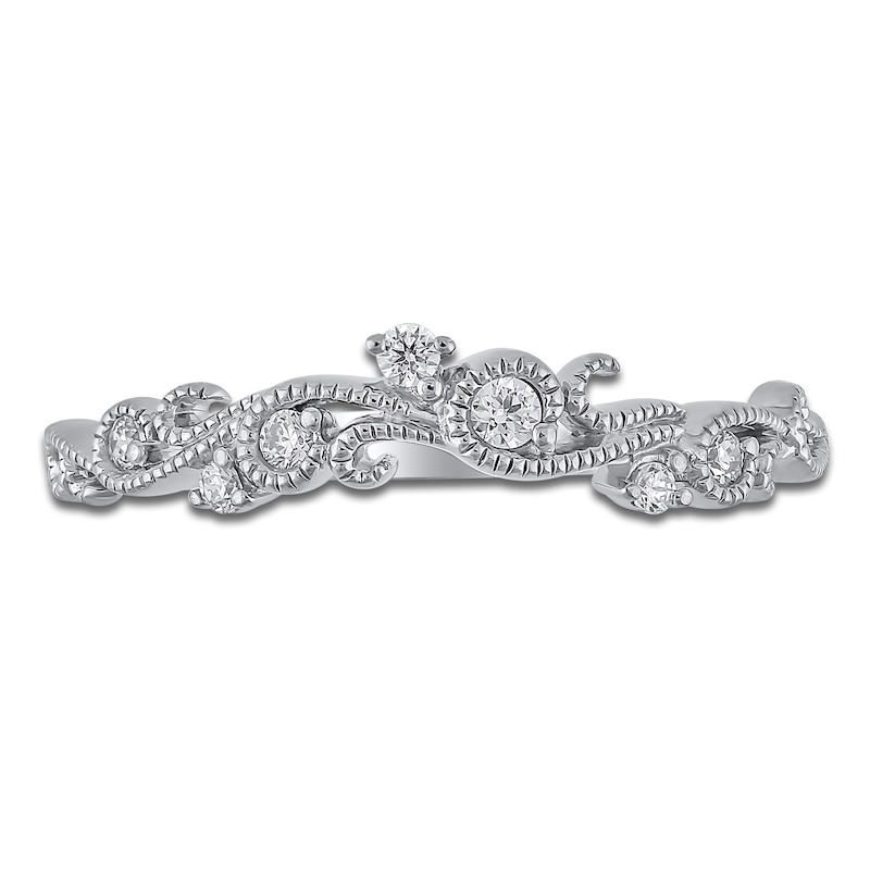 Main Image 3 of Diamond Milgrain Swirl Anniversary Ring 1/10 ct tw 14K White Gold