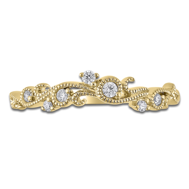 Main Image 3 of Diamond Milgrain Swirl Anniversary Ring 1/10 ct tw 14K Yellow Gold