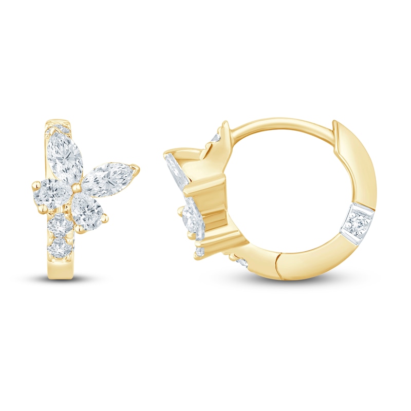 Main Image 1 of Pnina Tornai Pear, Round & Marquise-Cut Diamond Butterfly Hoop Earrings 5/8 ct tw 14K Yellow Gold