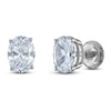 Thumbnail Image 2 of Oval-Cut Lab-Grown Diamond Solitaire Stud Earrings 1-1/4 ct tw 14K White Gold (F/SI2)