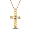 Thumbnail Image 2 of 1933 by Esquire Men's Diamond Cross Necklace 1/4 ct tw 14K Yellow Gold Plated Sterling Silver 22"