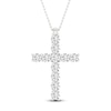 Thumbnail Image 1 of Lab-Grown Diamond Cross Necklace 1 ct tw 14K White Gold 18"