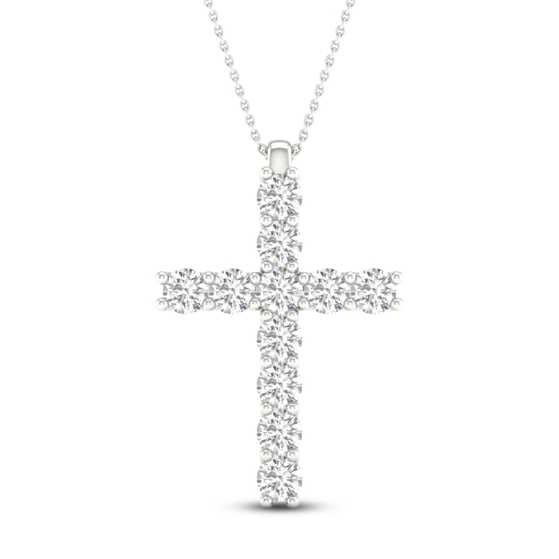 Lab-Grown Diamond Cross Necklace 1 ct tw 14K Gold 18