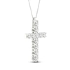 Thumbnail Image 2 of Lab-Grown Diamond Cross Necklace 1 ct tw 14K White Gold 18"