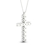 Thumbnail Image 4 of Lab-Grown Diamond Cross Necklace 1 ct tw 14K White Gold 18"