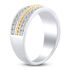 Thumbnail Image 2 of Men's Diamond Two-Row Twist Wedding Band 1 ct tw 14K Two-Tone Gold