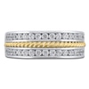 Thumbnail Image 3 of Men's Diamond Two-Row Twist Wedding Band 1 ct tw 14K Two-Tone Gold