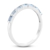 Thumbnail Image 2 of Baguette-Cut Natural Aquamarine Stackable Ring 10K White Gold