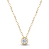 Thumbnail Image 1 of Certified Diamond Solitaire Necklace 1/10 ct tw 14K Yellow Gold (I/I1) 18"