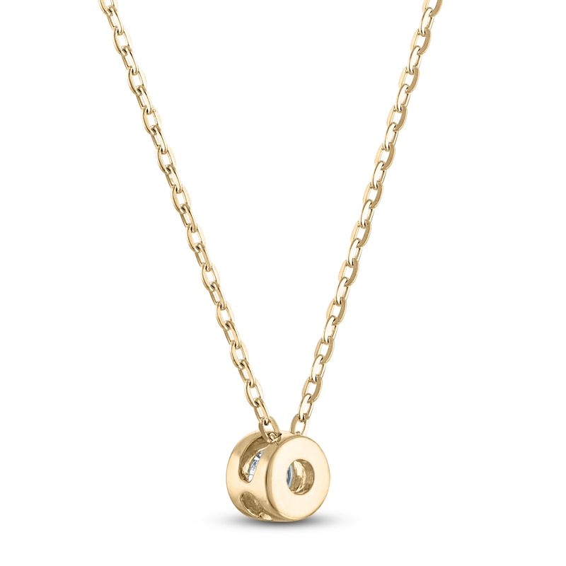 Main Image 3 of Certified Diamond Solitaire Necklace 1/10 ct tw 14K Yellow Gold (I/I1) 18"