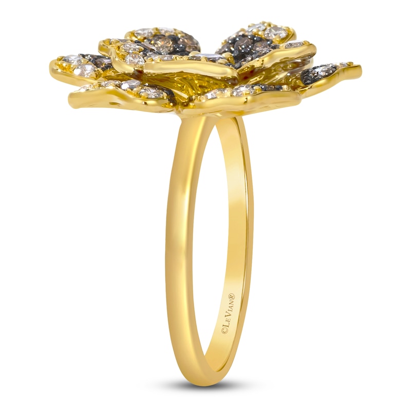 Main Image 3 of Le Vian Diamond Flower Ring 1-3/4 ct tw 14K Honey Gold