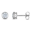 Thumbnail Image 1 of Certified Round-Cut Diamond Bezel-Set Solitaire Stud Earrings 3/4 ct tw 14K White Gold (I1/I)