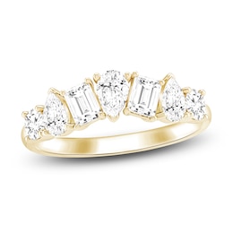 Pear, Emerald & Round-Cut Lab-Grown Diamond Contour Ring 1-1/2 ct tw 14K Yellow Gold