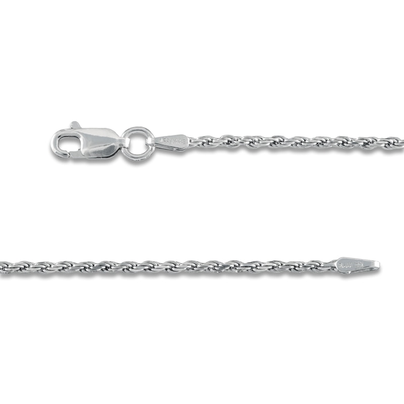 Main Image 2 of Solid Diamond-Cut Rope Chain Necklace 1.6mm Sterling Silver 20"
