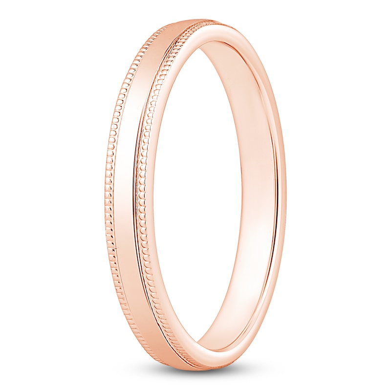 Main Image 2 of Milgrain Wedding Band 14K Rose Gold 2.5mm