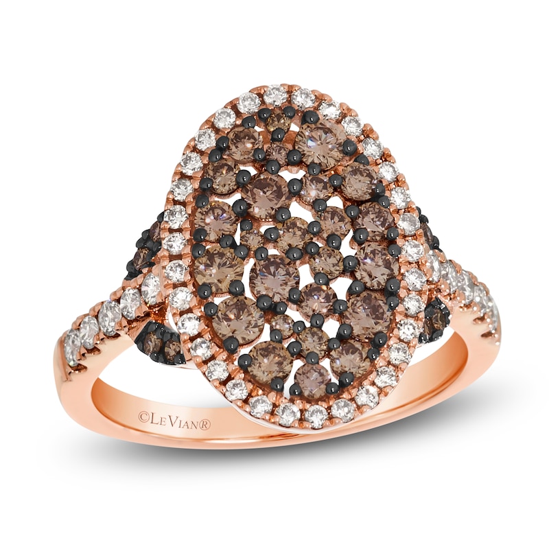 Main Image 1 of Le Vian Multi-Diamond Oval Ring 1-1/5 ct tw 14K Strawberry Gold