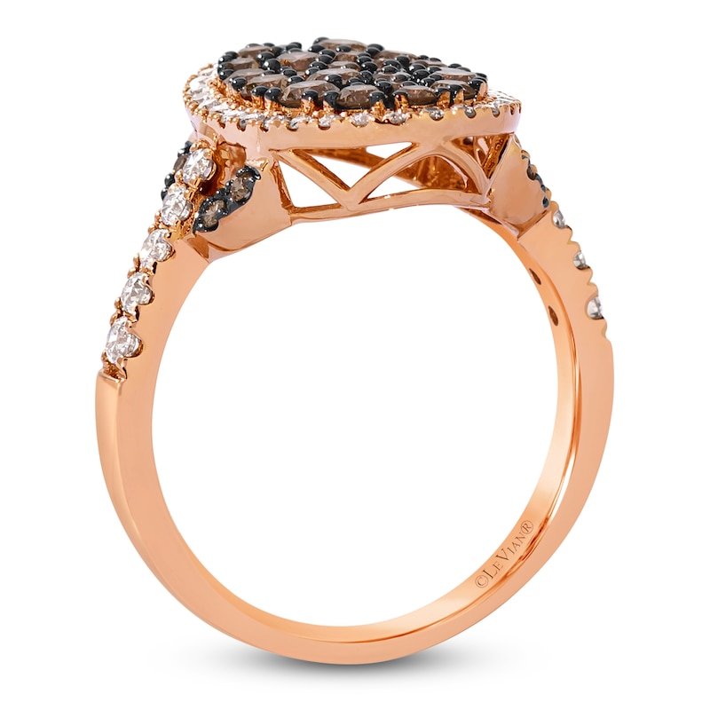 Main Image 3 of Le Vian Multi-Diamond Oval Ring 1-1/5 ct tw 14K Strawberry Gold