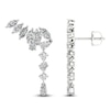 Thumbnail Image 1 of Marquise, Pear & Round-Cut Lab-Grown Diamond Climber Dangle Earrings 2-1/2 ct tw 14K White Gold