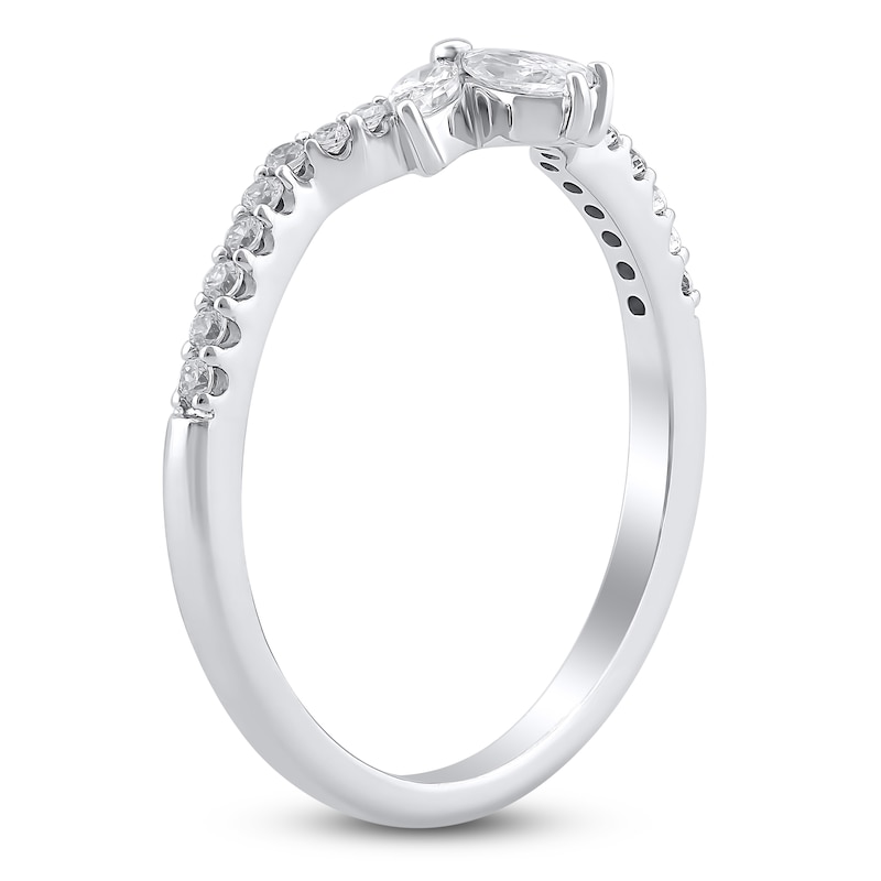 Main Image 2 of Certified Marquise & Round-Cut Diamond Anniversary Ring 1/3 ct tw 14K White Gold