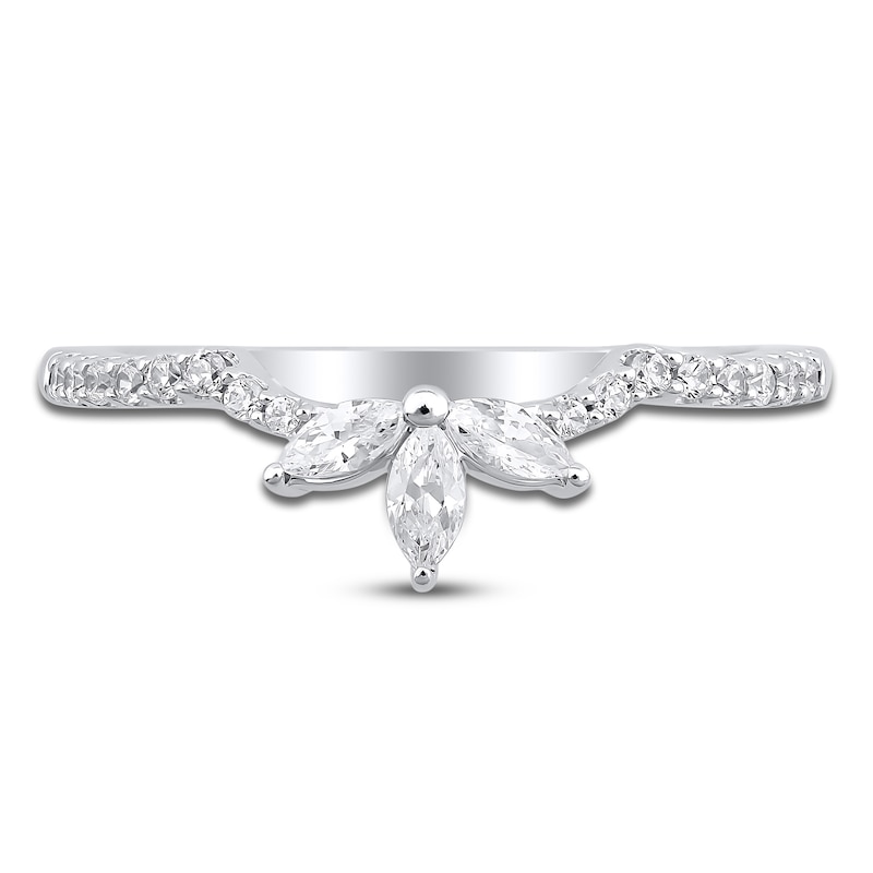 Main Image 3 of Certified Marquise & Round-Cut Diamond Anniversary Ring 1/3 ct tw 14K White Gold
