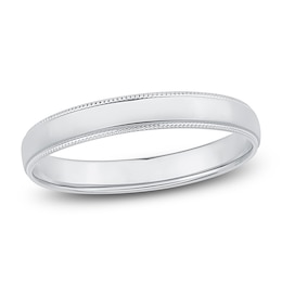 Milgrain Wedding Band 14K White Gold 3mm