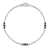 Thumbnail Image 1 of Black Diamond Bezel-Set Trios Bracelet 1/2 ct tw Sterling Silver 7"