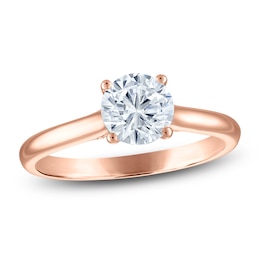 Round-Cut Lab-Grown Diamond Solitaire Plus Engagement Ring 1 ct tw 18K Rose Gold (VS2/F)