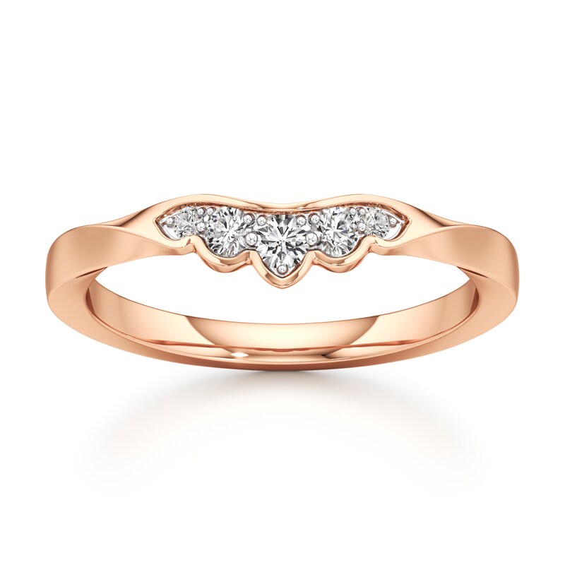 Main Image 1 of J'Lure Lab-Grown Diamond Scalloped Wedding Band 1/8 ct tw 18K Rose Gold