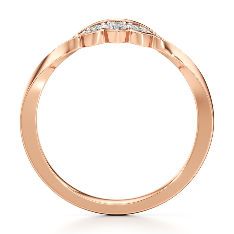 Main Image 2 of J'Lure Lab-Grown Diamond Scalloped Wedding Band 1/8 ct tw 18K Rose Gold