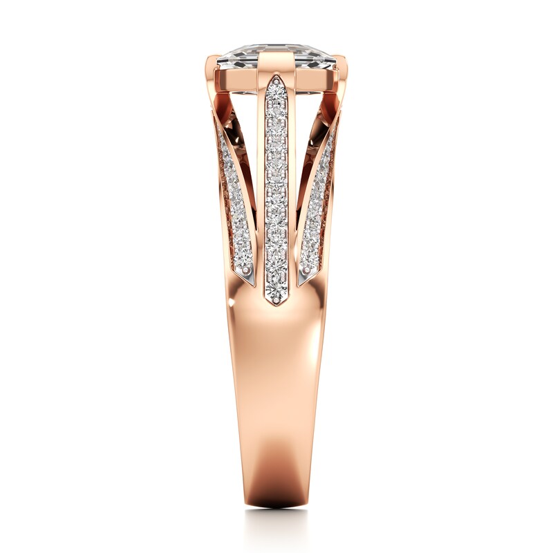 Main Image 3 of J'Lure Lab-Created Diamond Oval Portrait-Cut Engagement Ring 1-3/8 ct tw 18K Rose Gold
