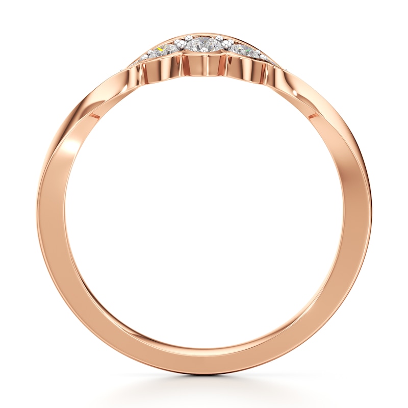 Main Image 2 of J'Lure Lab-Grown Diamond Scalloped Wedding Band 1/8 ct tw 18K Rose Gold