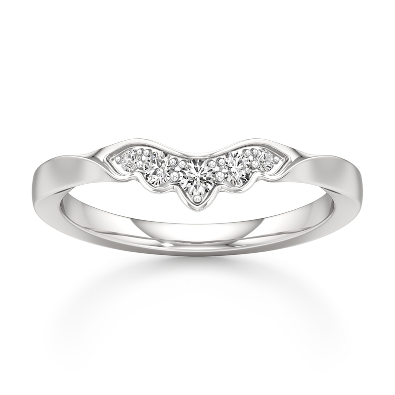 Main Image 1 of J'Lure Lab-Grown Diamond Scalloped Wedding Band 1/6 ct tw 18K White Gold