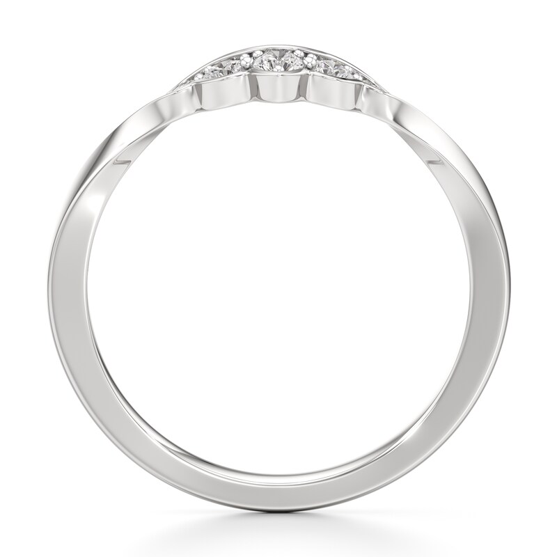Main Image 2 of J'Lure Lab-Grown Diamond Scalloped Wedding Band 1/6 ct tw 18K White Gold
