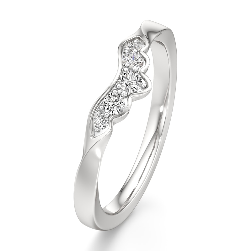 Main Image 4 of J'Lure Lab-Grown Diamond Scalloped Wedding Band 1/6 ct tw 18K White Gold